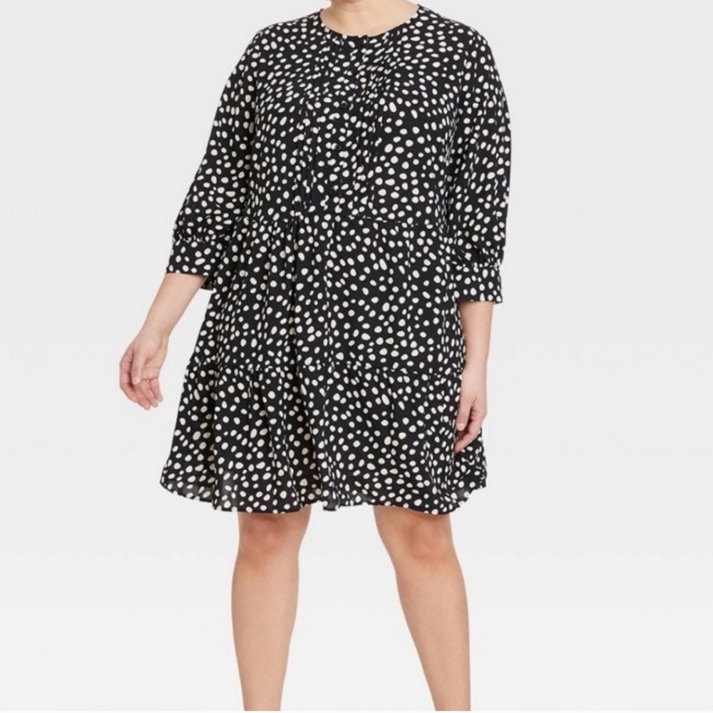 Jessica Howard Polkadot Sundress 3/4 Sleeve Work